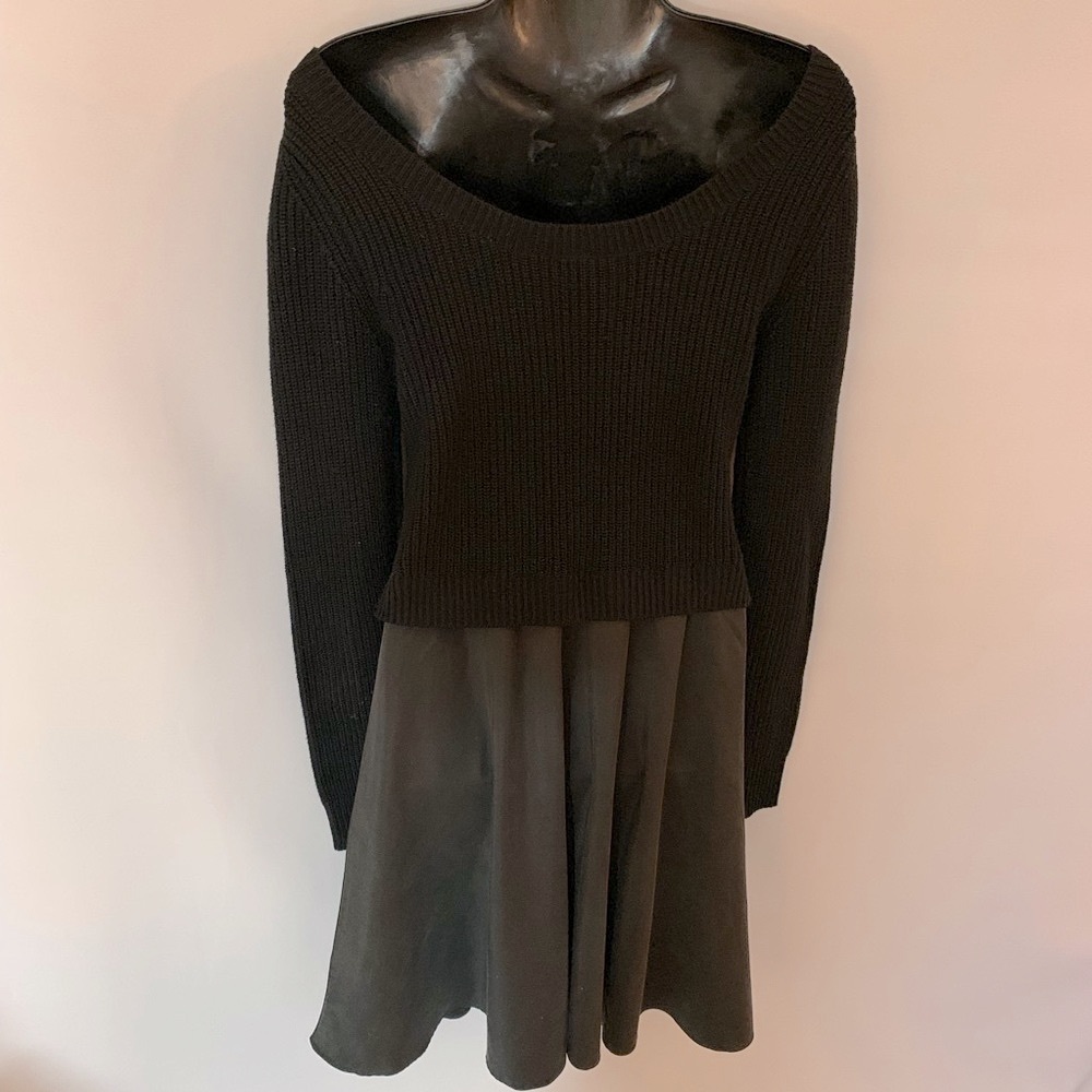 RW&Co Black Sweater Dress Fabric Skirt Sz S